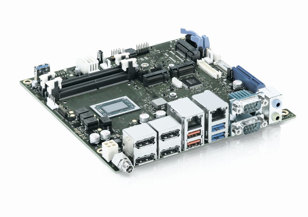 Neu von Kontron 'Designed by Fujitsu' Mini-ITX-Boards mit AMD Ryzen Prozessor für hohe Leistungsfähigkeit mit im System-on-Chip integrierter Grafik.