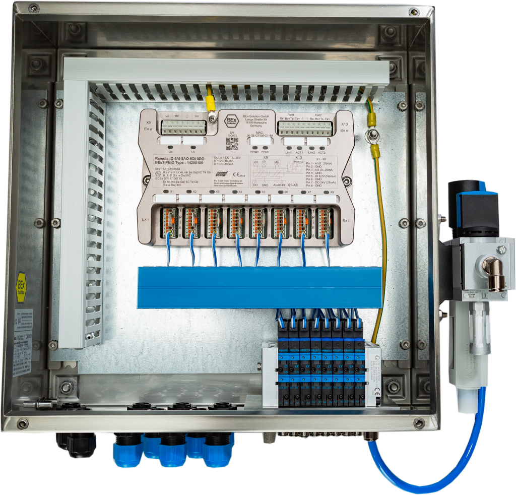  Die kompakten Systeme vereinen Busknoten, 
Trennschaltverstärker, eigensichere I/O-Kanäle sowie die Ventilinsel.